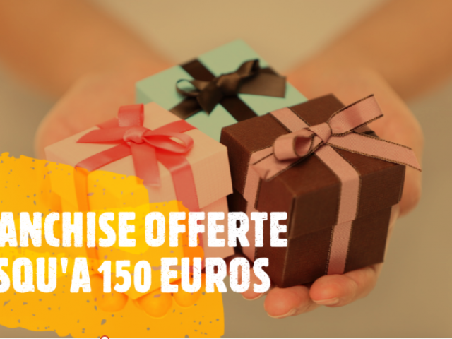 JUSQU'A 150 EUROS OFFERTS SUR VOTRE FRANCHISE pour le changement de votre pare-brise
